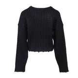 Sandro Women's Black Knit Cotton Wool Blend Jumper Size 38FR 10UK 6US SFPPU01976