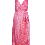 Sandro Women's Pink Satin Sleeveless  Wrap Dress Size 40 FR 12 UK 8US SFPRO03704