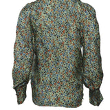 Sandro Women's Green Floral 100% SIlk Blouse Size 36 FR 8 UK 4 US SFPTO00537