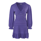 Sandro Women's Purple Knit Ruffle Short Dress Size 38 FR 10 UK 6 US SFPRO02739