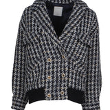 Sandro Women's Navy Oversized Tweed Jacket Size 40 FR 12 UK 8 US SFPVE00588