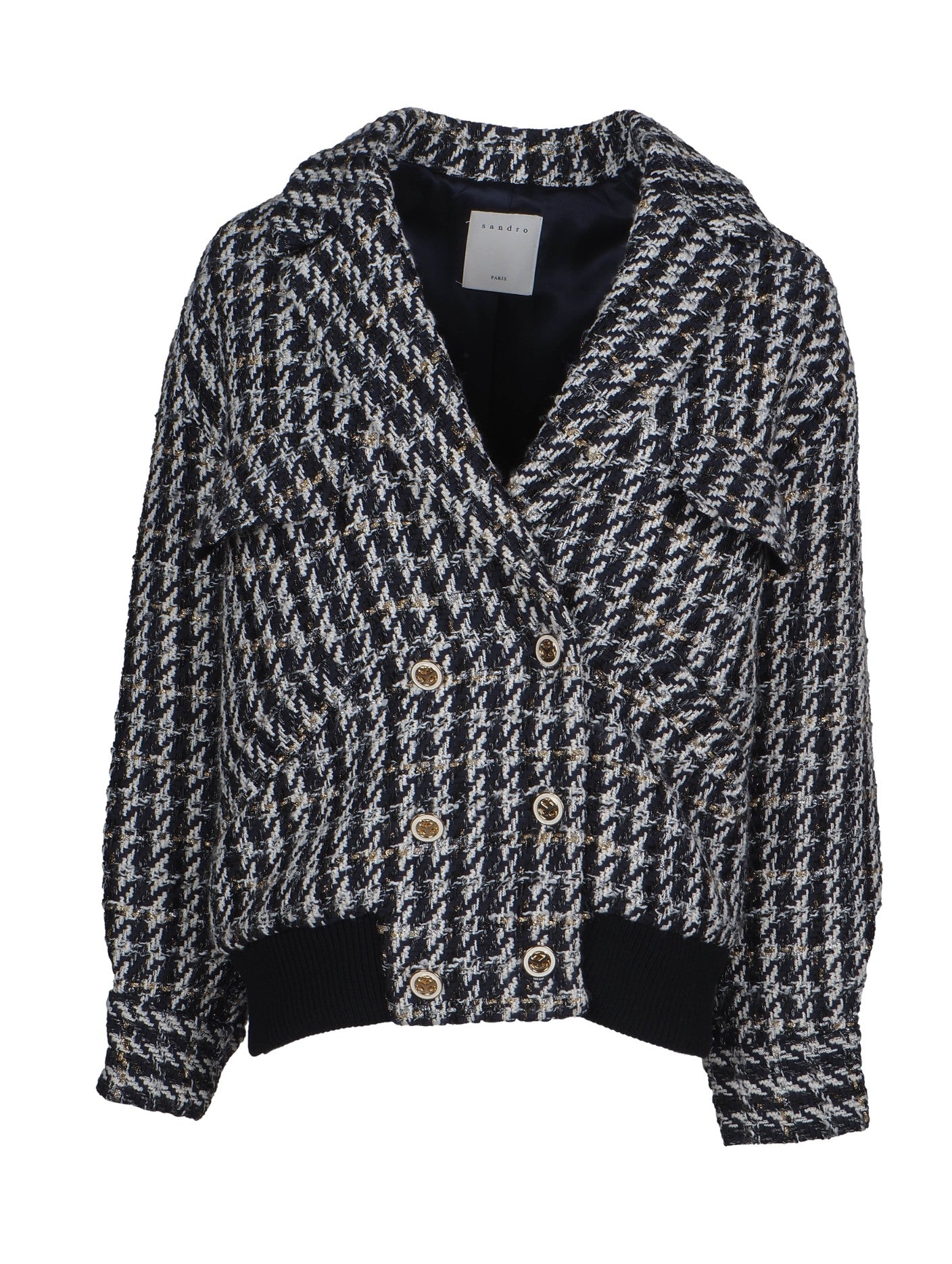 Sandro Women's Navy Oversized Tweed Jacket Size 40 FR 12 UK 8 US SFPVE00588