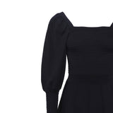 Sandro Women's Black Square Neck Knit Short Dress Size 36FR 8UK 4US SFPRO01223