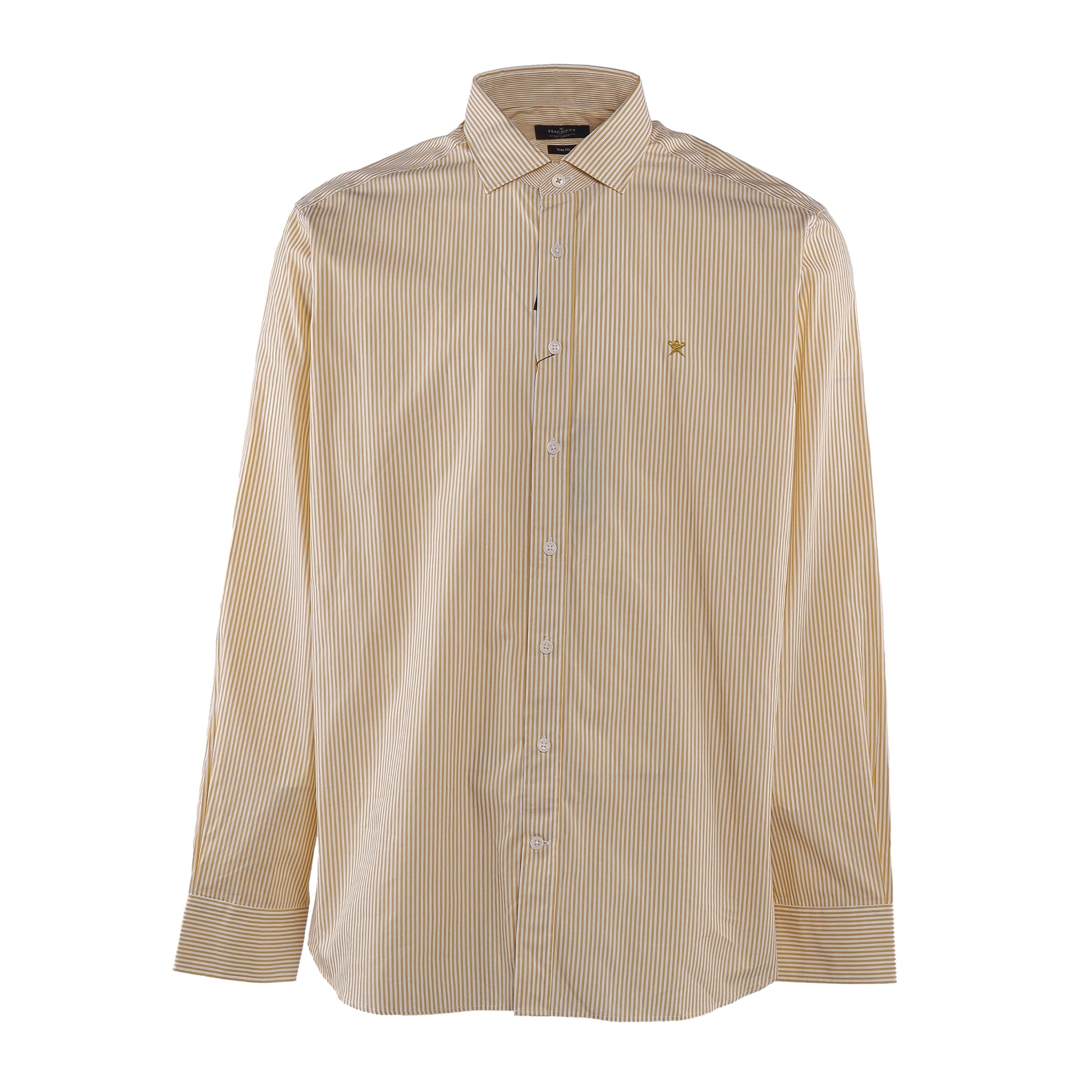 Hackett London Men's Yellow Striped Long Sleeve Cotton Shirt Size XXL HM309164