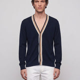 Sandro Paris Men's Navy Knitted V-Neck Cardigan Size M SHPTR00373