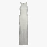 Sandro Women's Ecru Knit Rhinestones Long Dress Size 38 FR 10 UK 6 US SFPRO03476