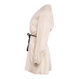Maje Women's Beige Linen Blend Striped Playsuit Size 36 FR 10 UK 4 US MFPCO00266
