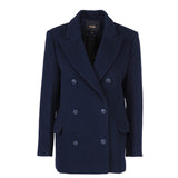 Maje Women's Navy Oversized Wool Blend Coat Size 40 FR 12 UK 8 US MFPOU00901