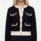 Sandro Damen-Strickjacke in Schwarz „ Größe “ 40 FR 12 UK 8 US SFPCA00764