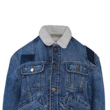 Sandro Women's Blue Sublimated  Denim Jacket Size 34 FR 6 UK 2 US SFPBL00686