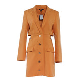 Maje Women's Orange Jacket Style Short Dress Size 40 FR 12 UK 8 US MFPRO02918