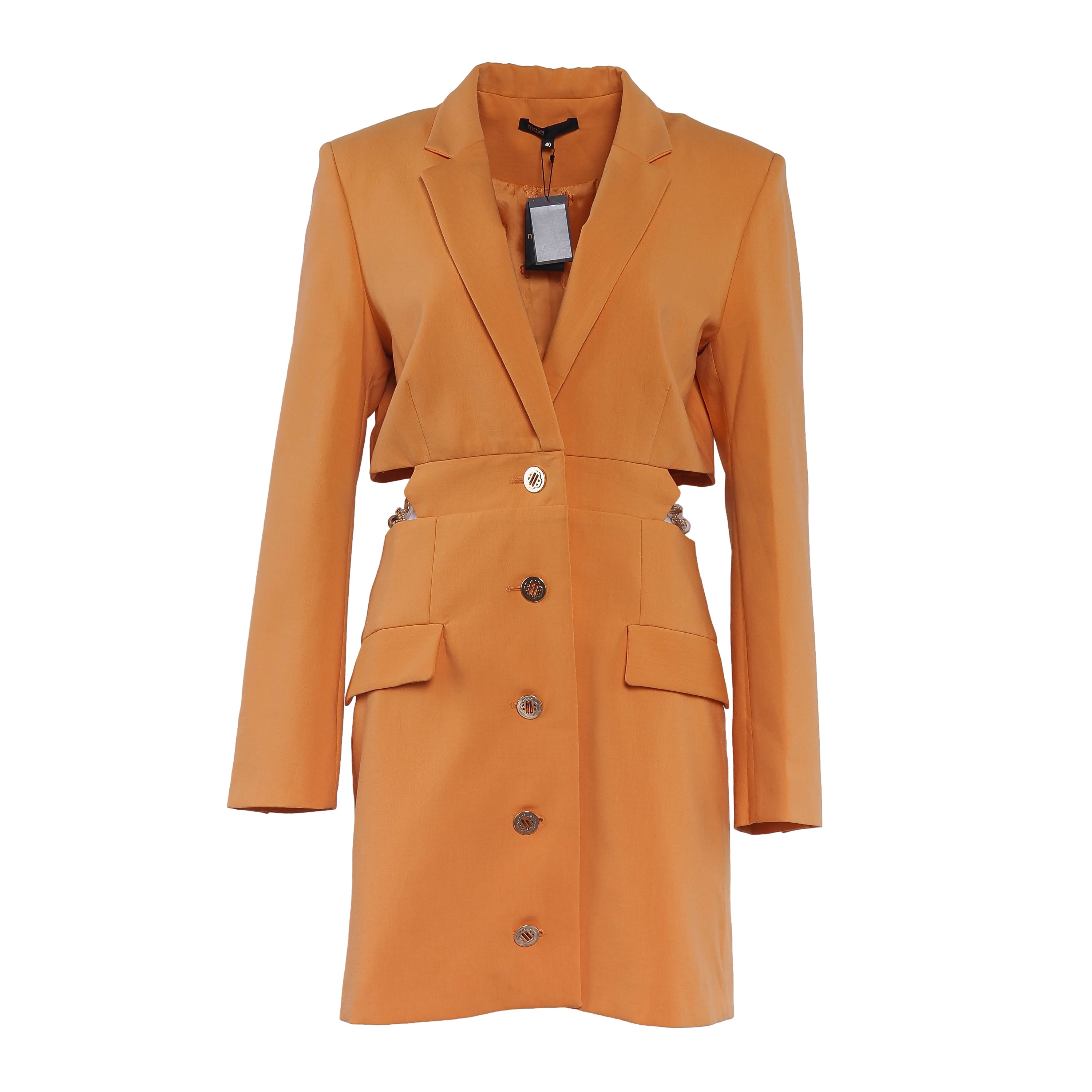 Maje Women's Orange Jacket Style Short Dress Size 40 FR 12 UK 8 US MFPRO02918