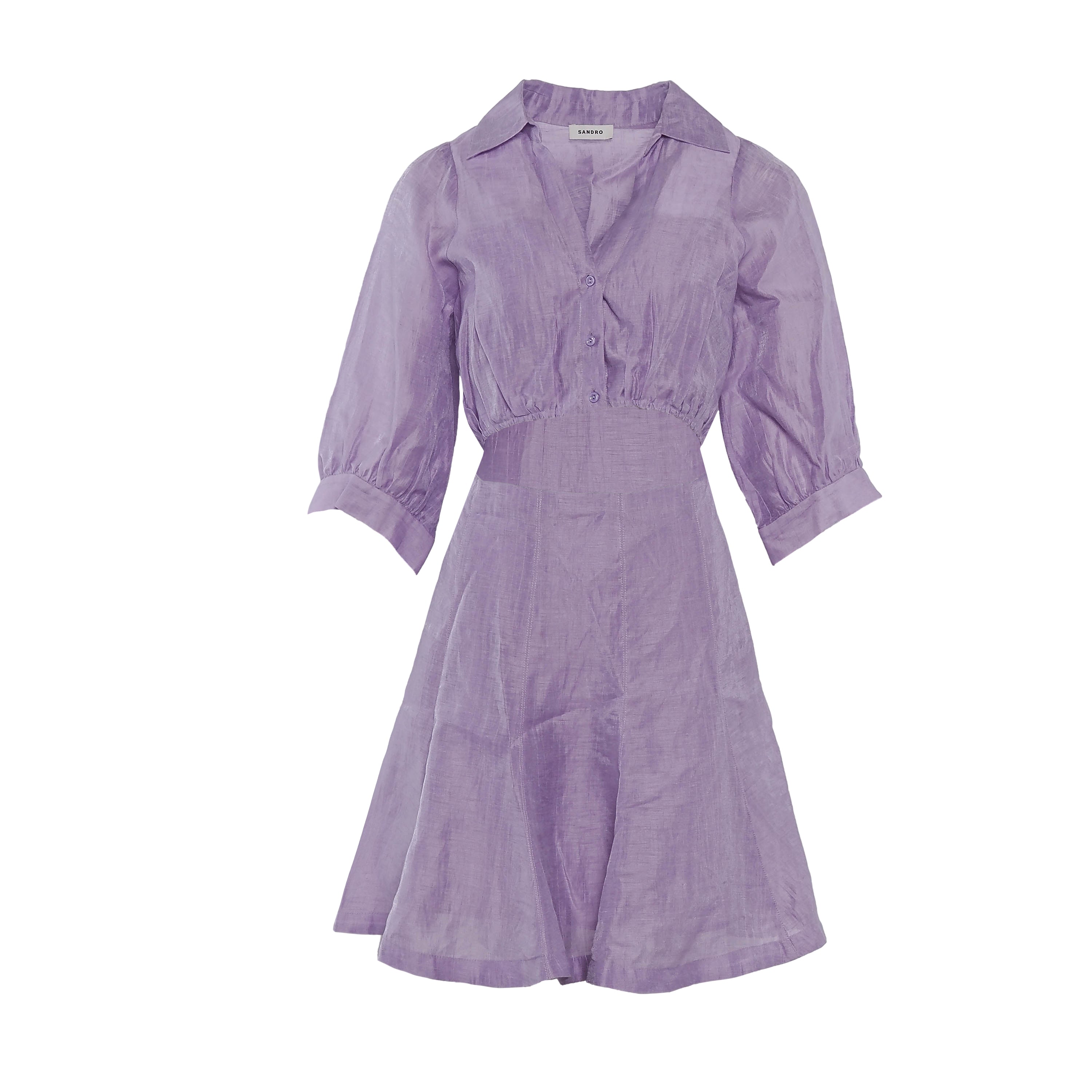 Sandro Women's Purple Short Open Dress Size 40 FR 12 UK 8 US SFPRO02722