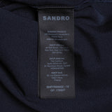 Sandro Paris Men's Dark Navy Knit Short Sleeve Shirt Size S SHPTR00462