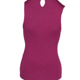 Maje Women's Pink Rib Knit Asymmetric Tank Top Size 36 FR 8 UK 4 US MFPPU00492