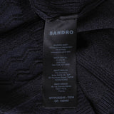 Sandro Women's Navy Knit Glitter Short Sleeve Top Size 40FR 12UK 8UK SFPPU02248