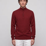 Hackett London Top Sweater Knit Zip Up Wool Red Size S HM702877