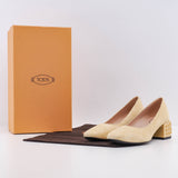 Tod's Women's Yellow Cuoio Gomma T45 20A Gomm Iniez Heels Size 35 EU 5 US 3 UK