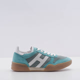 Hogan Women's Green H357 Suede Retro Volley Sneakers Size 40 EU 7 UK 10 US