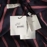 Sandro Damenkleid aus Satin, marineblau gestreift, kurz, Größe 36 S 8 r20223H