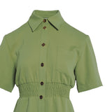 Sandro Paris Women's Green Button Up Short Dress Size 36 FR 8 UK 4 US SFPRO03597