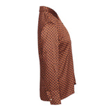 Maje Women's Brown Long Sleeve Satin Shirt Size 38 FR 10 UK 6 US MFPCM00341