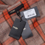 Maje Women's Orange Check Silk Blend Shirt Dress Size 36 FR 8 UK 4 US MFPRO02654