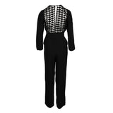 Sandro Women's Black V-Neck Viscose Jumpsuit Size 40 FR 12 UK 8 US SFPCO00036