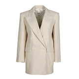 Sandro Women's Ecru Double Breasted Suit Jacket Size 40 FR 12 UK 8 US SFPVE00959