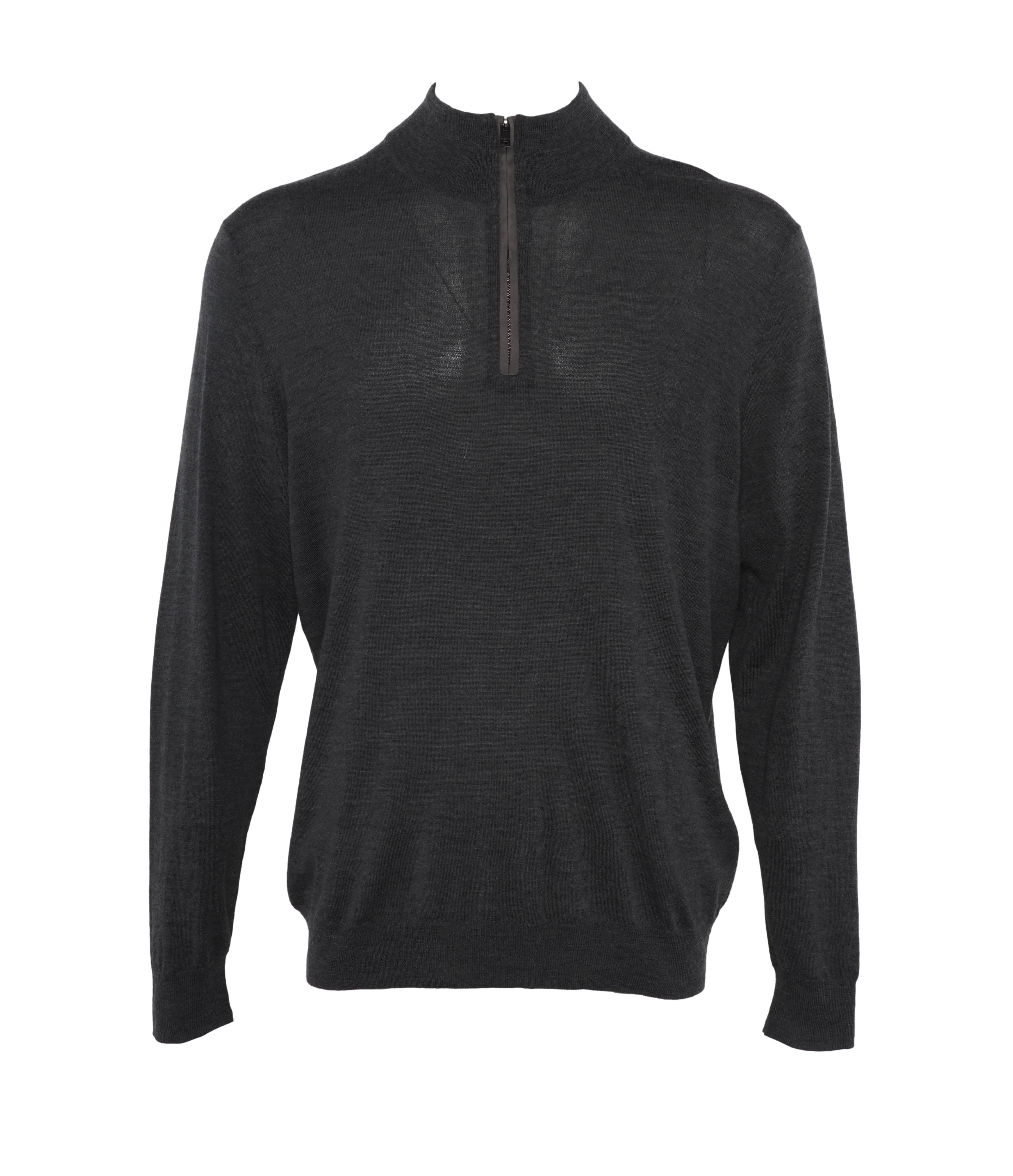 Hackett London Men's Grey Wool Blend Quarter Zip Sweater Size 2XL HM702848