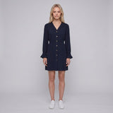 Sandro Women's Navy Smocked Short Dress Size 38 FR 10 UK 6 US SFPRO01491