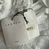 Sandro Women's White Embroidered Blouse Size 34 FR 6 UK 2 US SFPTO00434