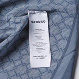 Sandro Men's Navy Viscose Short Sleeve Shirt Size S SHPCM01082 RRP:195EUR
