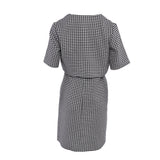 Sandro Damenkleid aus schwarzem Tweed mit Hahnentrittmuster, Größe 40 (FR 12, UK 8, US S), Artikelnummer SFPRO03243