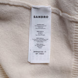 Sandro Women's Ecru Knit Cashmere Blend Sweater Size 40 FR 12 UK 8 US SFPPU01798