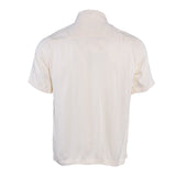 Sandro Men's Ecru Collared Short Sleeve Shirt Size L SHPCM00822
