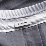 Sandro Paris Grauer, plissierter Kurzrock für Damen, Größe 38 (FR), 10 (UK), 6 (US), Artikelnummer SFPJU01027