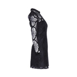 Sandro Women's Black Lace Puff Sleeve Short Dress Size 34 FR 6 UK 2 US R20234H