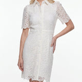 Sandro Women's Ecru Floral Lace Short Dress Size 36 FR 8 UK 4 US SFPRO00986
