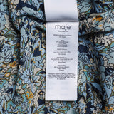 Maje Blaues, kurzes Chiffonkleid mit Blumenmuster für Damen, Größe 34 FR, 6 UK, 2 US, MFPRO01954