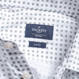 Hackett London Men's White Slim Fit Abstract Shirt Size M HM309145