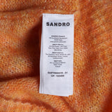 Sandro Men's Orange Knitted Mohair Wool Blend Jumper Size L SHPTR00419