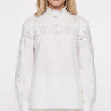 Sandro Paris Women's White Embroidered Cotton Blouse Size 3 L 12 E11578H