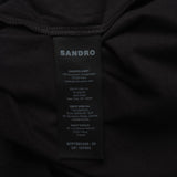 Sandro Paris Women's Black Rhinestones Flowers T-Shirt Size 0 XS SFPTS01436