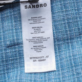 Sandro Paris Women's Blue Wide Leg Tweed Trousers Size 34 XS 6 SFPPA01377