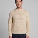Sandro Men's Ecru Open Work Knit 100% Cotton Sweater Size L SHPTR00359