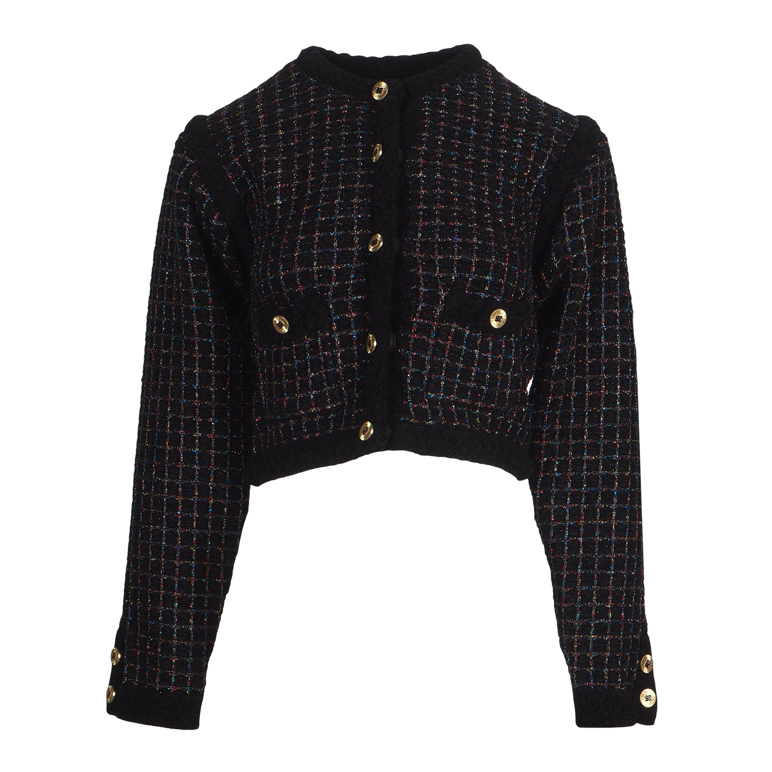 Sandro Women's Black Wool Blend Tweed Cardigan Size 34 FR 6 UK 2 US SFPCA00894