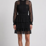 Sandro Women's Black Beaded Lace Short Dress Size 38 FR 10 UK 6 US SFPRO03336