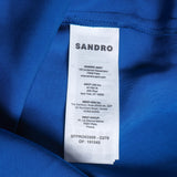 Sandro Paris Women's Blue Satin Cut Out Long Dress Size 34 XS 6 SFPRO03509