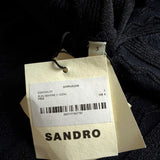 Sandro Women's Navy Knit Glitter Short Sleeve Top Size 40FR 12UK 8UK SFPPU02248